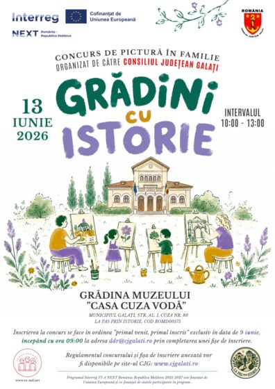 ANUNȚ PRIVIND CONCURSUL DE PICTURĂ ÎN FAMILIE „GRĂDINI CU ISTORIE”
